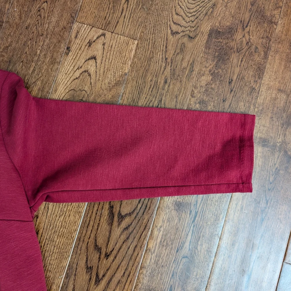 EUC Old Navy Sheath Midi Dress 3/4 Sleeve Maroon Zip Back Size Small - Picture 3 of 9